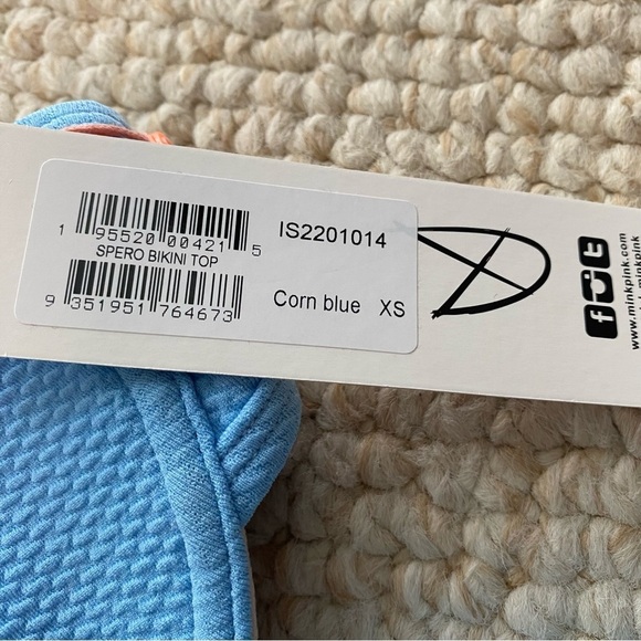 MINKPINK Cheeky Bikini Swim Suit, Size XS Blue Ruffle Bottom ~Retail $135 NWT - Picture 7 of 8